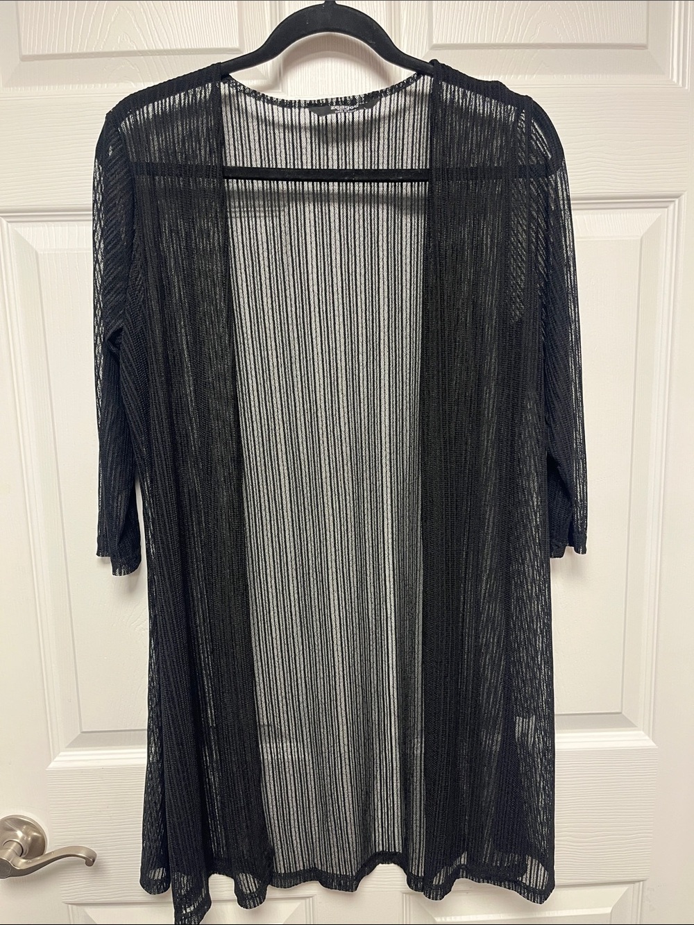 zeagoo Black Sheer Open-Front Swim Coverup